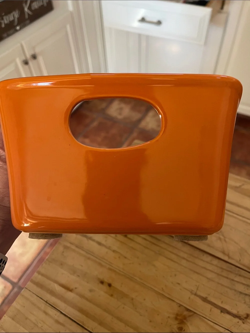 Glazed Orange Ceramic Serving Baker with Carry Handles